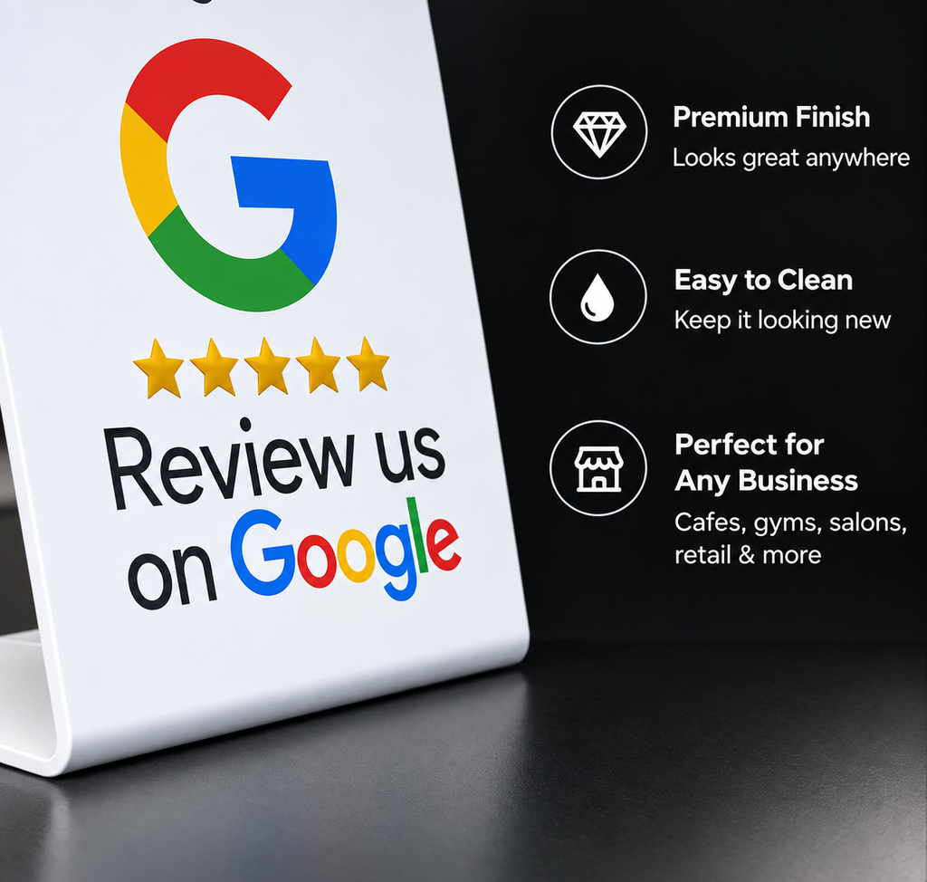 Ezy Reviews Counter Stand – NFC Google Review Stand