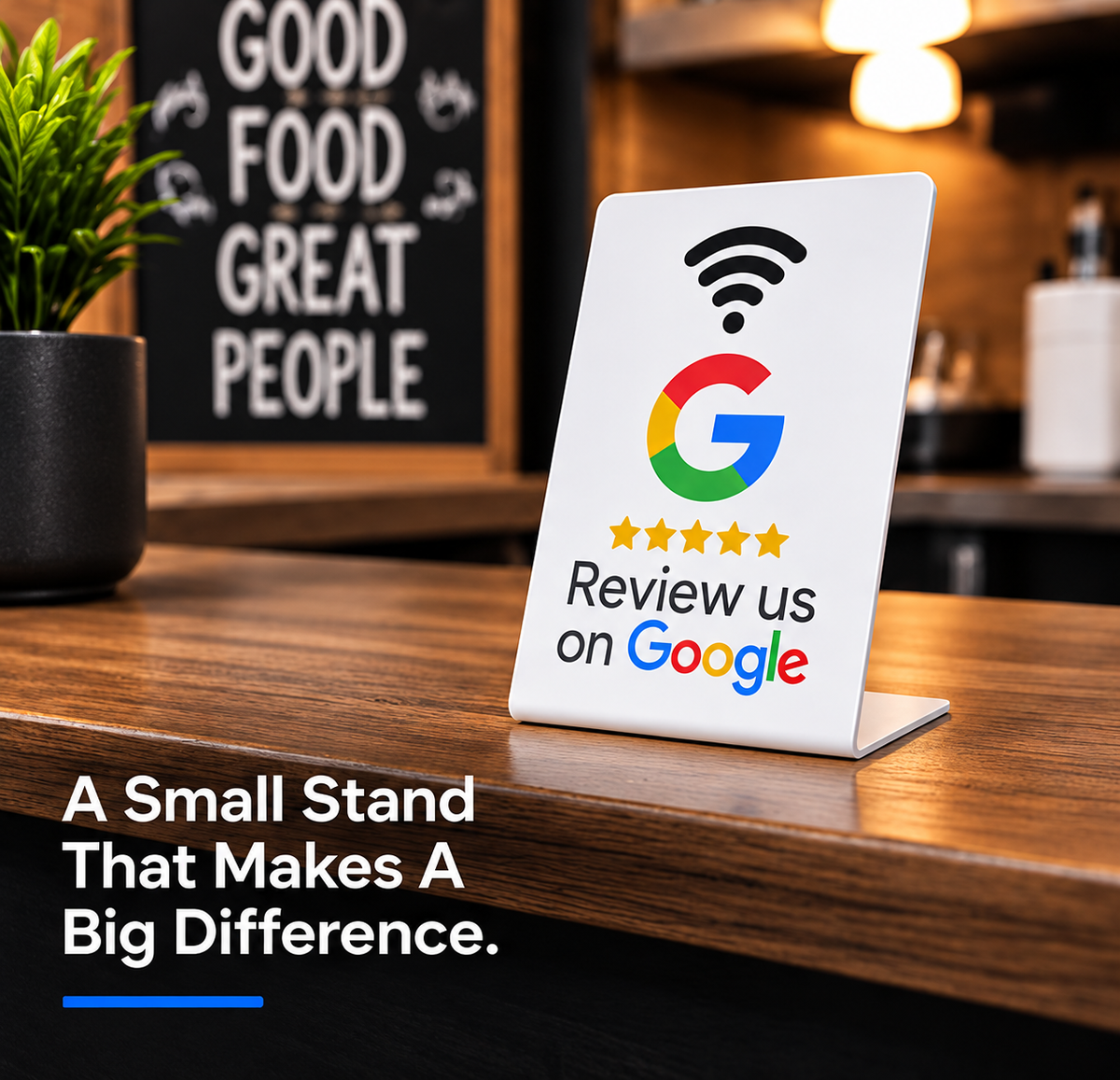 Ezy Reviews Counter Stand – NFC Google Review Stand