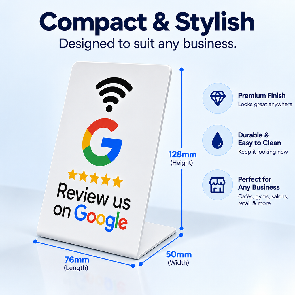 Ezy Reviews Counter Stand – NFC Google Review Stand