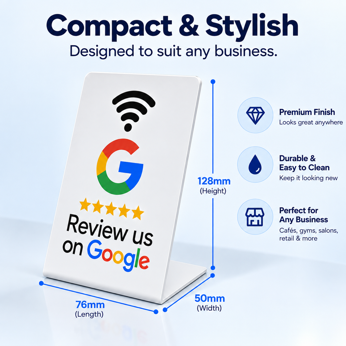Ezy Reviews Counter Stand – NFC Google Review Stand
