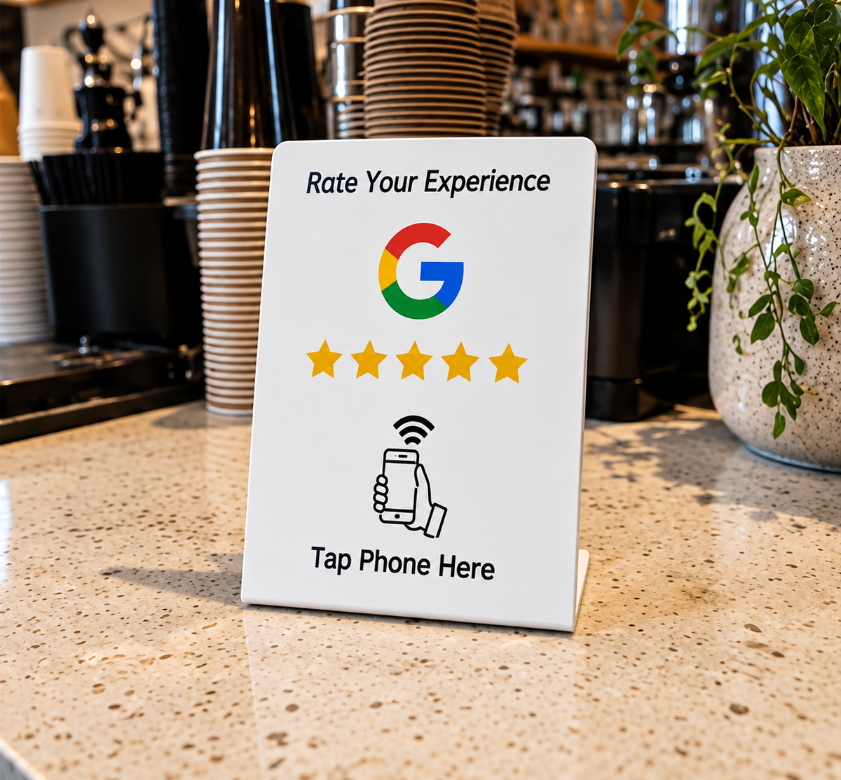 Ezy Reviews Desk Stand – NFC Google Review Stand