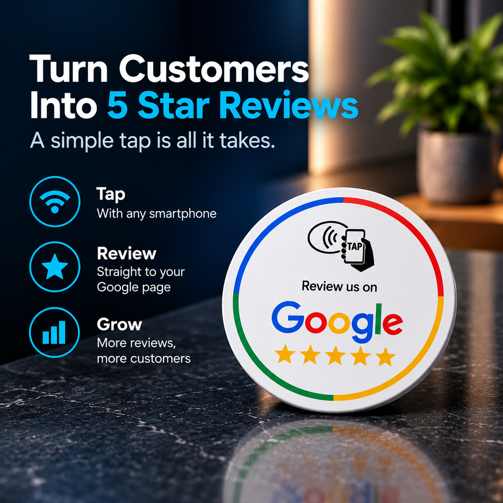 Ezy Reviews Mini – NFC Google Review Stand